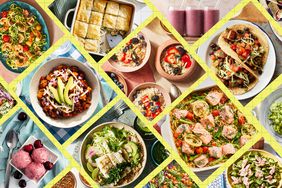a collage featuring some of EatingWell's recipes featured in the meal plan