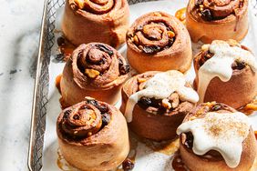 a recipe photo of EatingWell's Air-Fryer Whole-Wheat Cinnamon Rolls
