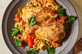 a recipe photo of the One-Pot Chicken with Farro