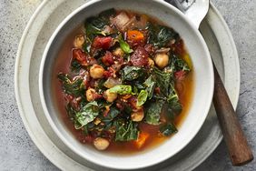 Slow Cooker Mediterranean Diet Stew in White Bowl