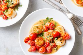 Scallops & Cherry Tomatoes with Caper-Butter Sauce