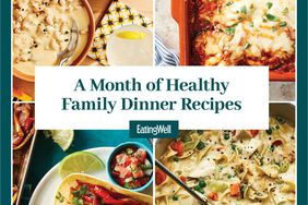 a collage of recipe photos from A Month of Healthy Family Dinners