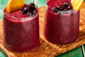 a recipe photo of two cups of the Beet Smoothie