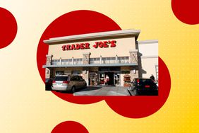 a collage featuring a Trader Joe's storefront