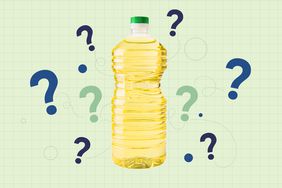 a photo of canola oil with question marks around it