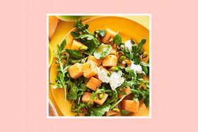 a recipe photo of the Cantaloupe, Arugula & Goat Cheese Salad