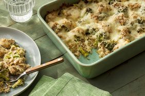a recipe photo of the Chicken Alfredo & Broccoli Rice Casserole 