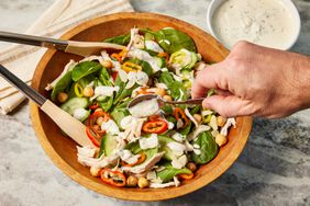 a recipe photo of the Chicken & Spinach Salad with Creamy Feta Dressing
