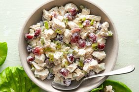 Tangy Chicken Salad With Grapes in a bowl