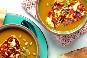 Curried Butternut Squash Soup with Crispy Halloumi