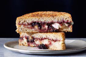 a recipe photo of the 5-Ingredient Brie & Blackberry Jam Grilled Cheese