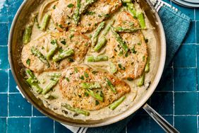 a recipe photo of the Cheesy Asparagus Chicken Cutlets