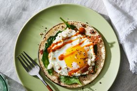 a recipe photo of the Feta, Egg & Spinach Breakfast Taco