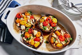 a recipe photo of the Baked Feta & Tomato Portobellos