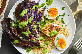 Hearty Breakfast Salad with Roasted Cabbage & Baked Feta
