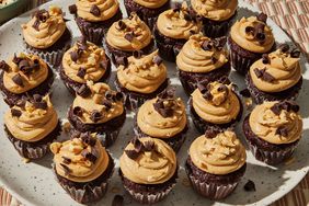 a recipe photo of the Mini Cupcakes with Peanut Butter Frosting