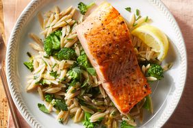 Salmon with Lemon-Herb Orzo & Broccoli