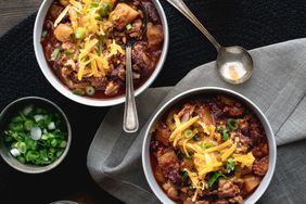 Slow Cooker Turkey Chili in bowls