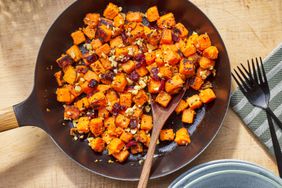 a recipe photo of Anthony Andersonâs Sweet Potato Home Fries with Cranberry-Hazelnut Crumble