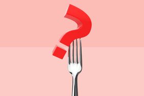 a photo of a fork holding up a question mark