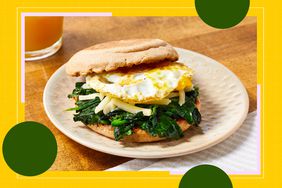 a recipe photo of the Egg, Spinach & Cheddar Breakfast Sandwich