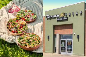 a side by side of the Panera Bread and some of their salads
